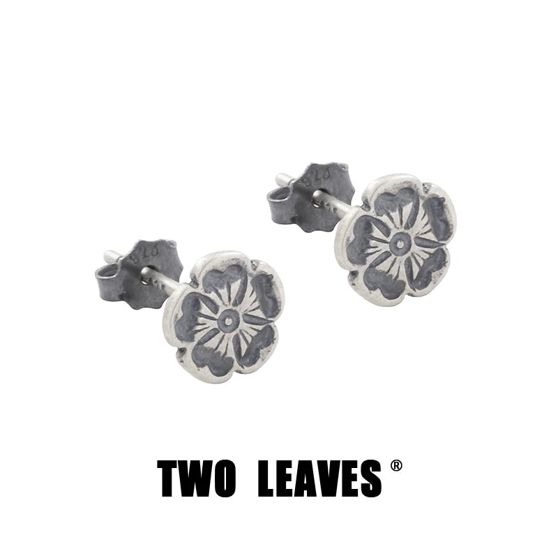 925純銀 花形耳釘
